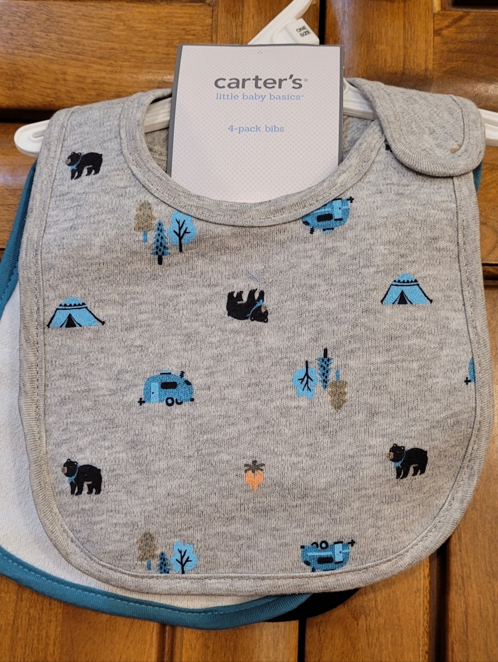 NWT | Carter's Happy Camper Wild One Bib Set Boy/Unisex - Picture 4 of 7